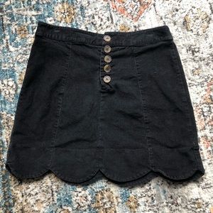 Black Corduroy Mini Skirt